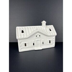 Crate & Barrel White Ceramic Tealight Luminary Candle Holder Decor